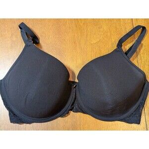 Natori Flora Contour Underwire Bra Black Lace 34DD 75E NWOT